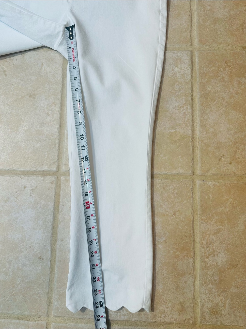 Rafaella NWT Classic Crisp White Scalloped Hem Pants 8 Elevated Minimalism - Picture 8 of 11